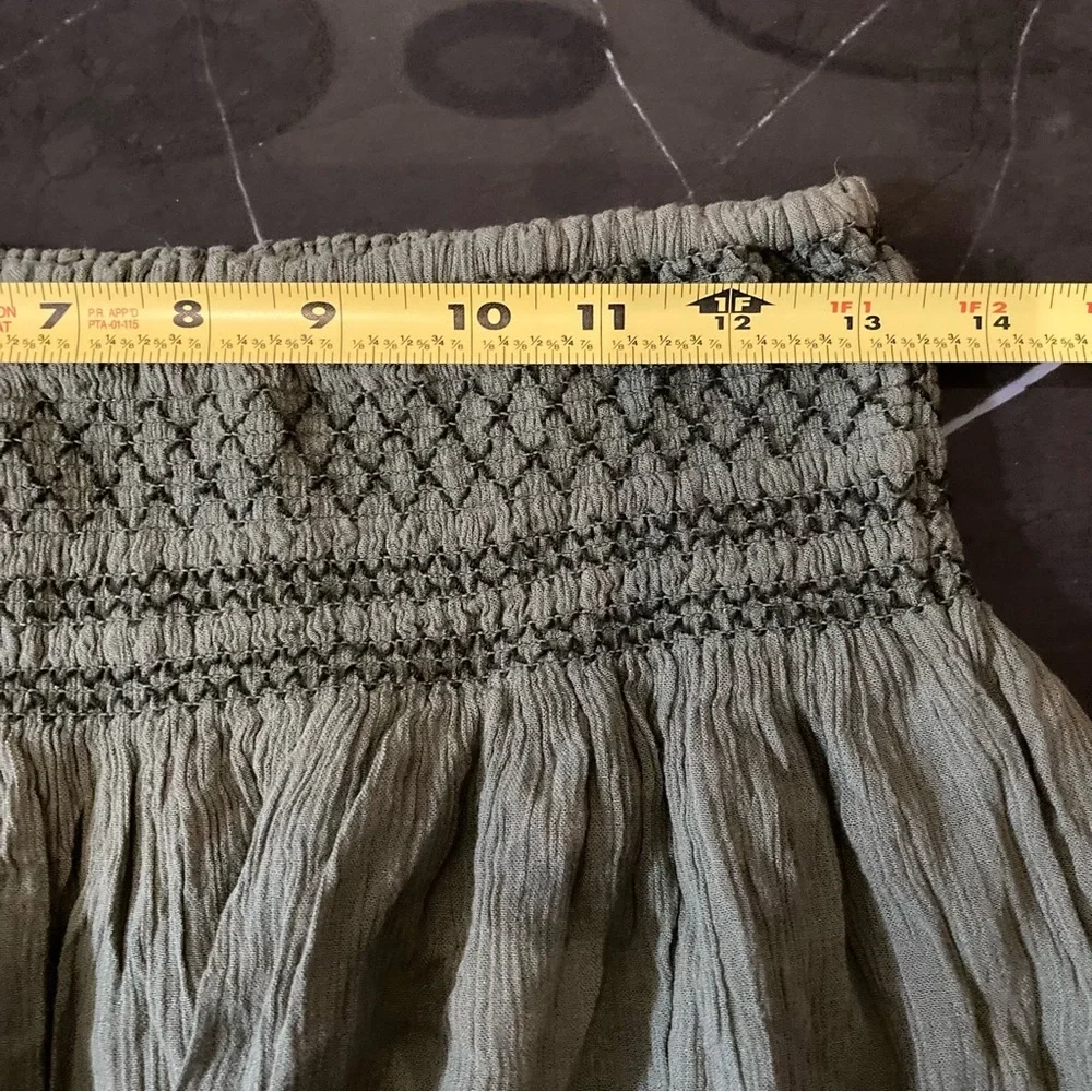 Y2k Abercrombie & Fitch Green Smocked Mini Skirt Women’s Size Small Boho,90’s